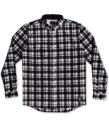 Quiksilver Mens Plaid Fleece Button Up Shirt charcoal L