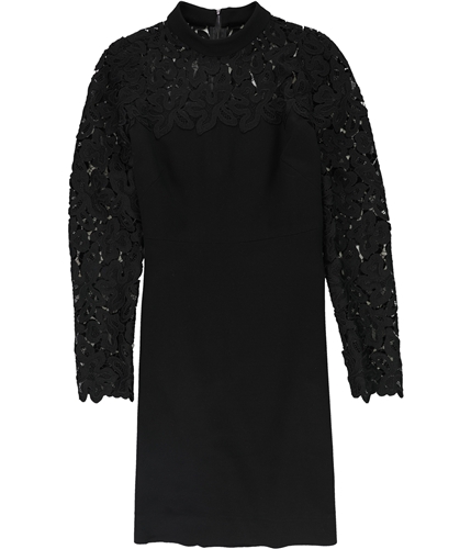 Elie Tahari Womens Jenessa Lace Contrast A-line Dress black 2