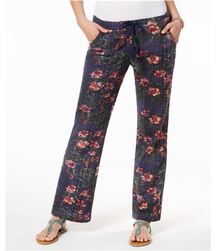 Roxy Womens Lace Floral Casual Trouser Pants blue XS/30