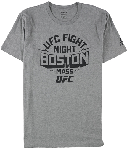 Reebok Mens UFC Fight Night Boston Mass Graphic T-Shirt greyheather L