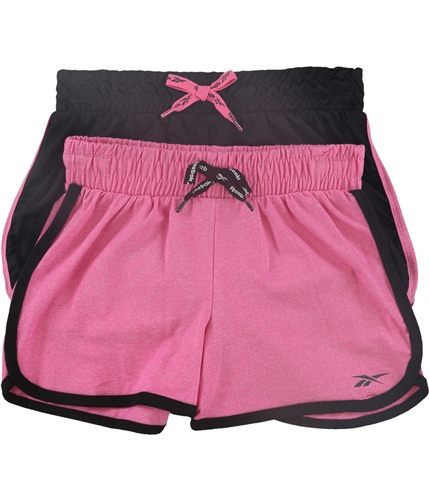 Reebok Girls 2-Pack Set Athletic Workout Shorts blacksugarplum XL