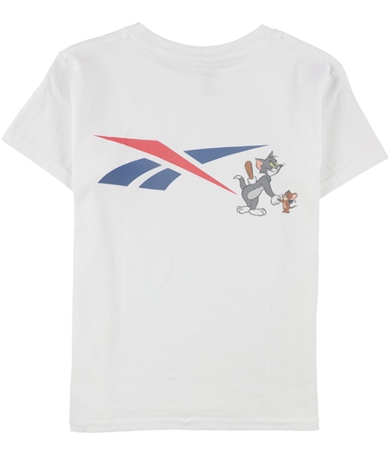 Reebok Boys Tom And Jerry Logo Graphic T-Shirt white XS