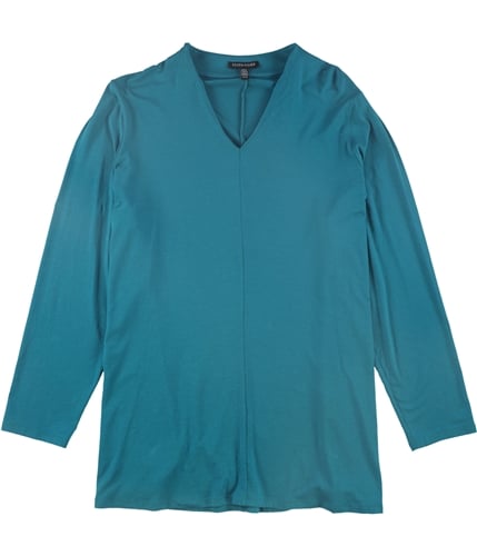 Eileen Fisher Womens V-Neck Pullover Blouse turquoise XS