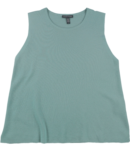 Eileen Fisher Womens Solid Sleeveless Blouse Top green S