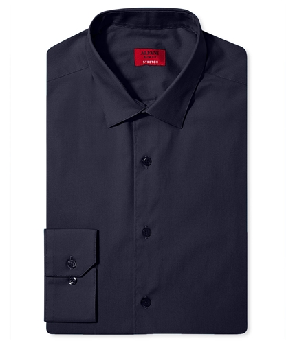 Alfani Mens Slim fit Button Up Dress Shirt navy 16.5