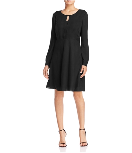 Finity Womens Solid A-line Dress black 10