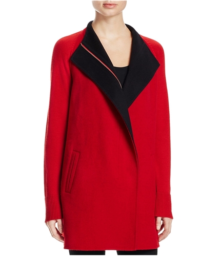 Finity Womens Two Tone Pea Coat red M