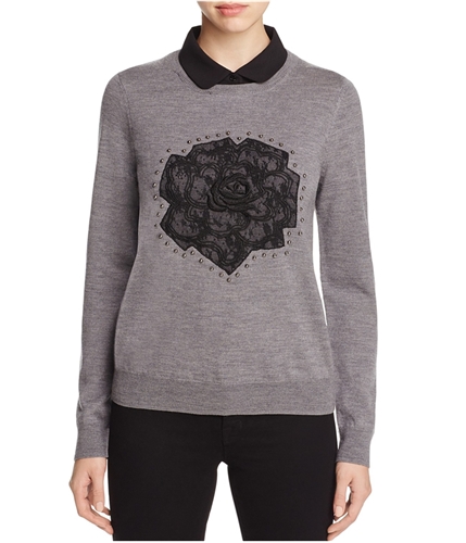 Finity Womens Wool Knit Sweater grey L