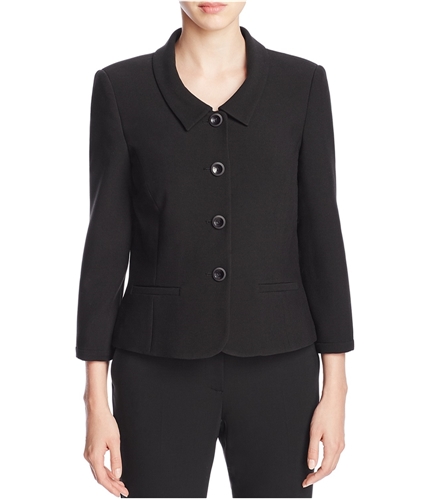 Finity Womens Fitted Four Button Blazer Jacket black 8