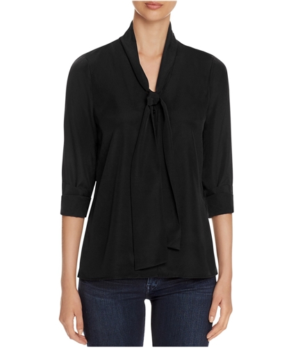 Finity Womens Silky Pullover Blouse black 12