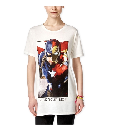 Mighty Fine Womens Avengers Pick Your Side Graphic T-Shirt linen XS