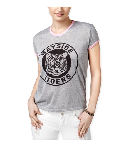 Mighty Fine Womens Bayside Tigers Ringer Graphic T-Shirt heathergrey XS