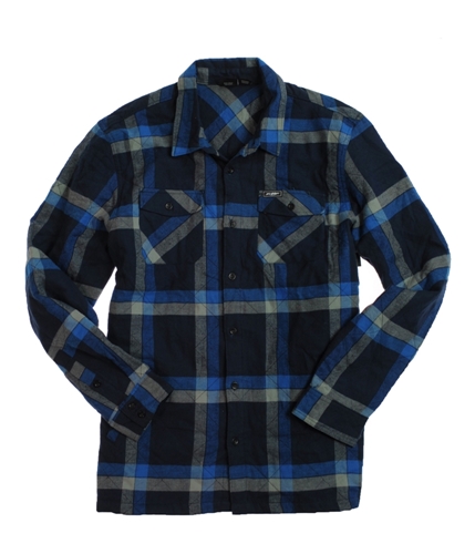 FMF So. Calif. Mens Bigman Lined Flannel Button Up Shirt navy M