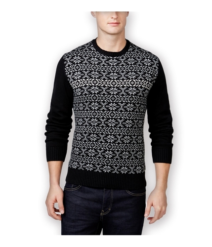 Weatherproof Mens Vintage Snowflake Shawl Sweater black S