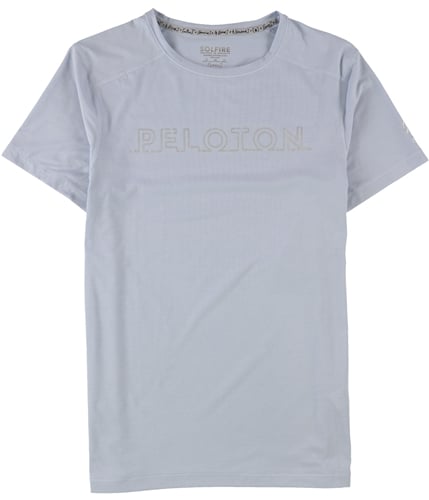 SOLFIRE Mens Silver Peloton Logo Graphic T-Shirt frostblue S