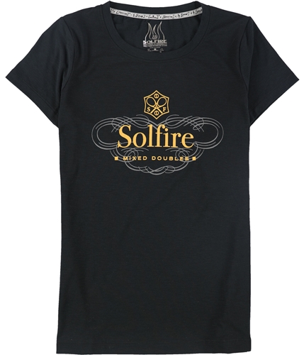 SOLFIRE Womens Mixed Doubles Graphic T-Shirt anthracite S