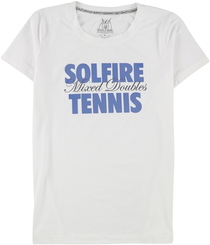 SOLFIRE Womens Mixed Doubles Tennis Graphic T-Shirt white L
