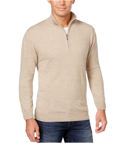 Weatherproof Mens 1/4 Zip Solid Pullover Sweater oatmarl S