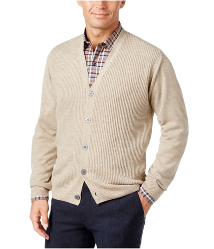 Weatherproof Mens Textured Cardigan Sweater oatmarl 2XL