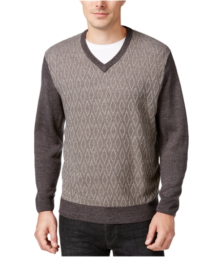 Weatherproof Mens Diamond Pullover Sweater darkgreymarl M
