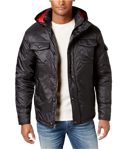 Weatherproof Mens Hooded Quilted Jacket black XL
