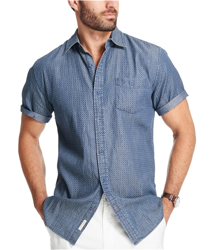 Weatherproof Mens Vintage Denim Button Up Shirt darkindigo S
