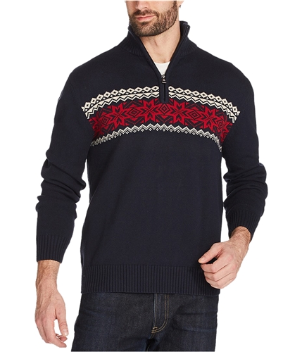 Weatherproof Mens Zip Ski Pullover Sweater navy S