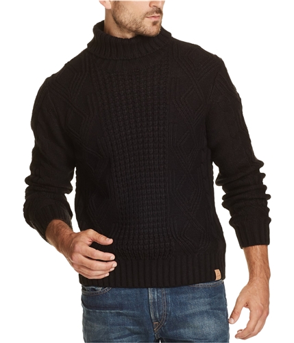 Weatherproof Mens Chunky Knit Pullover Sweater black L