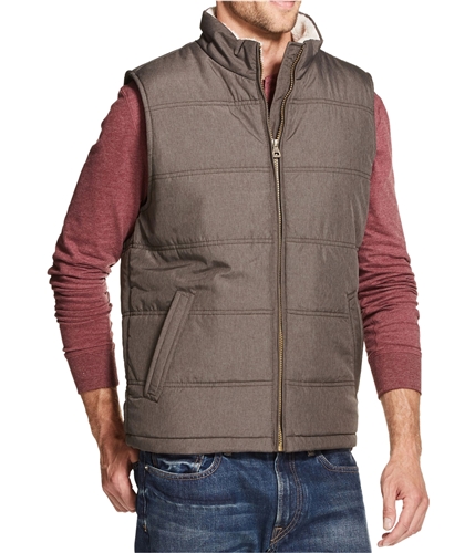 Weatherproof Mens Quilted Fleece-Lined Outerwear Vest raindrumhthr XL