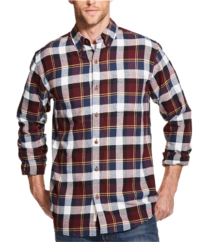 Weatherproof Mens Plaid Brushed Flannel Button Up Shirt brightblue M