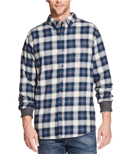 Weatherproof Mens Flannel Plaid Button Up Shirt mediterranea S