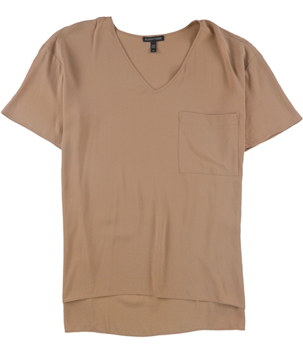 Eileen Fisher Womens Silk Basic T-Shirt tan S