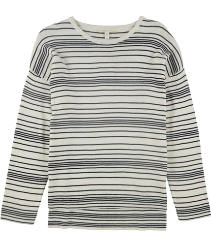 Eileen Fisher Womens Striped Pullover Sweater white PS