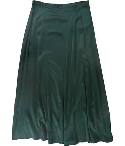 Eileen Fisher Womens Godet Silk Midi Skirt darkgreen 4