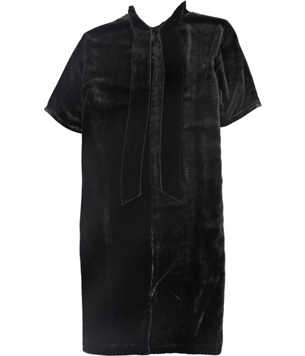 Eileen Fisher Womens Velvet Tie Back Shift Dress gray PP