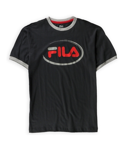 Fila Mens Oval Logo Graphic T-Shirt blkred S