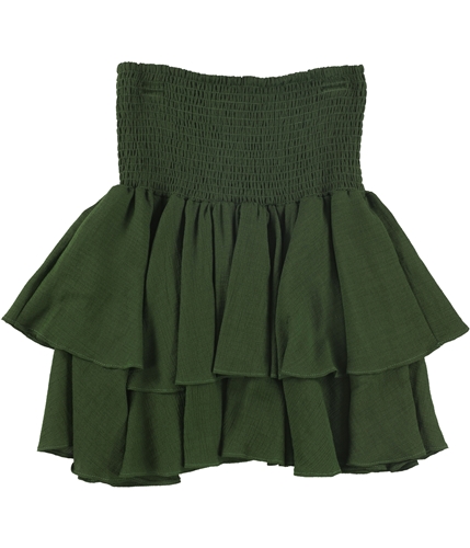 Tags Weekly Womens Ribbed Tiered Skirt green S