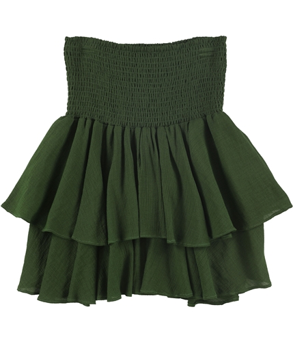 Tags Weekly Womens Ribbed Tiered Skirt green S