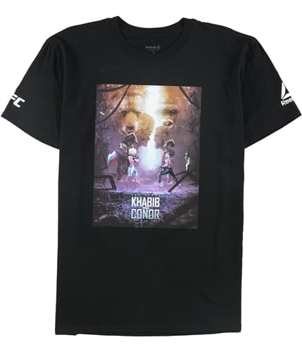 Reebok Mens Las Vegas Khabib Vs Conor Graphic T-Shirt black S