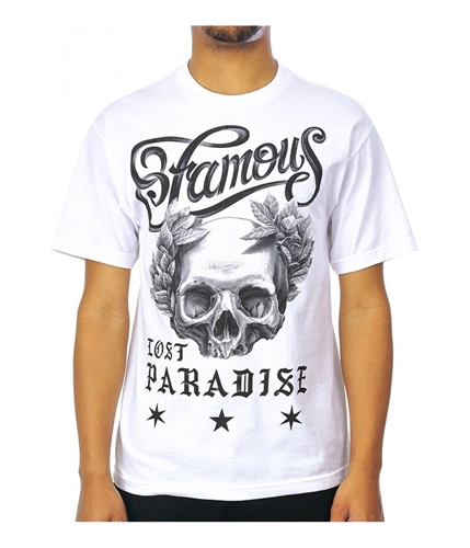 Famous Stars and Straps Mens Laurel Skull Graphic T-Shirt white M