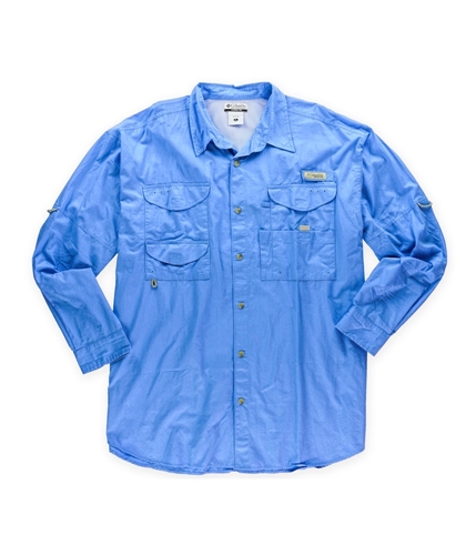 Columbia Mens Bonehead Active Button Up Shirt blue XL