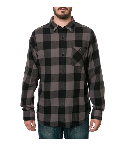 Fourstar Clothing Mens The Ishod Buffalo LS Flannel Button Up Shirt black S