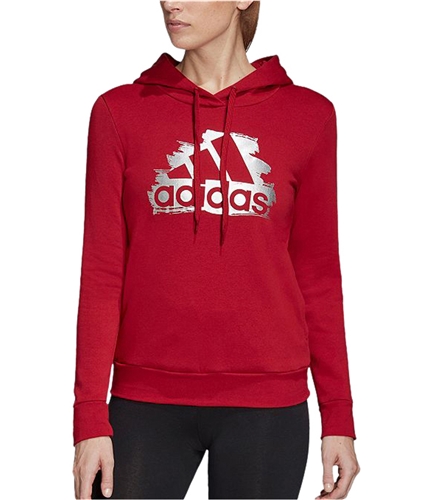 Adidas Womens Metallic See U Hoodie Sweatshirt red XS