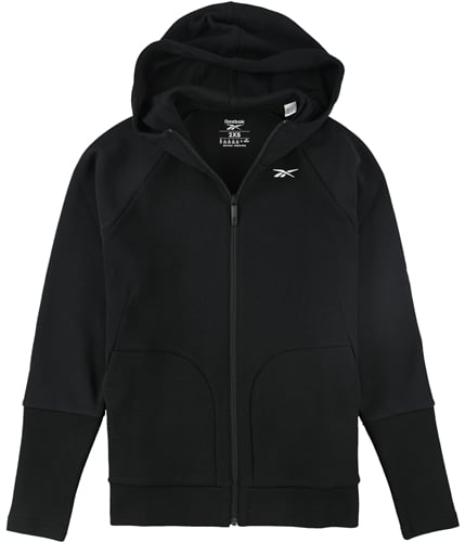 Reebok Womens TS QC Full-Zip Track Jacket Sweatshirt black XXS
