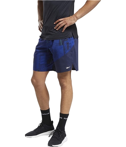 Reebok Mens Printed Epic Lightweight Athletic Workout Shorts vectornavy S