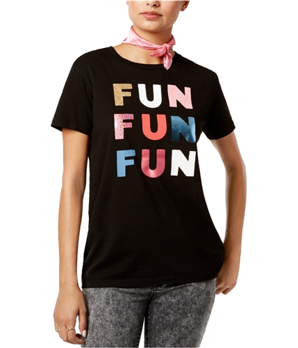 ban.do Womens Cotton Fun Metallic Graphic T-Shirt black XS