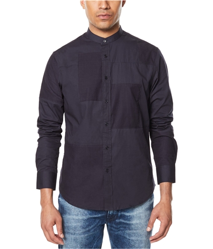 Sean John Mens Patchwork Button Up Shirt nightsky 2XL