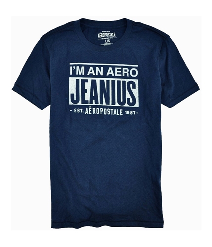Aeropostale Mens I'm An Aero Jeanus' Graphic T-Shirt navyniblue L