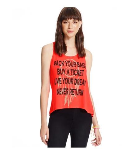 Pretty Rebellious Clothing Womens Dreams Neon Racerback Tank Top neoncoral XS