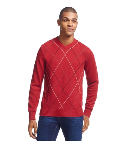 Geoffrey Beene Mens Harlequin Pullover Sweater black LT